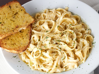 We are no Ghost Kitchen and use real ingredients.  Pastas are made from scratch when ordered! Check out our Alfredo Fettuccini Pasta here, then try our homemade Cheese Cake or Chocolate Chip Cookies too
